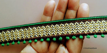 Beige And Black Embroidery One Yard Lace Trim 22mm Wide